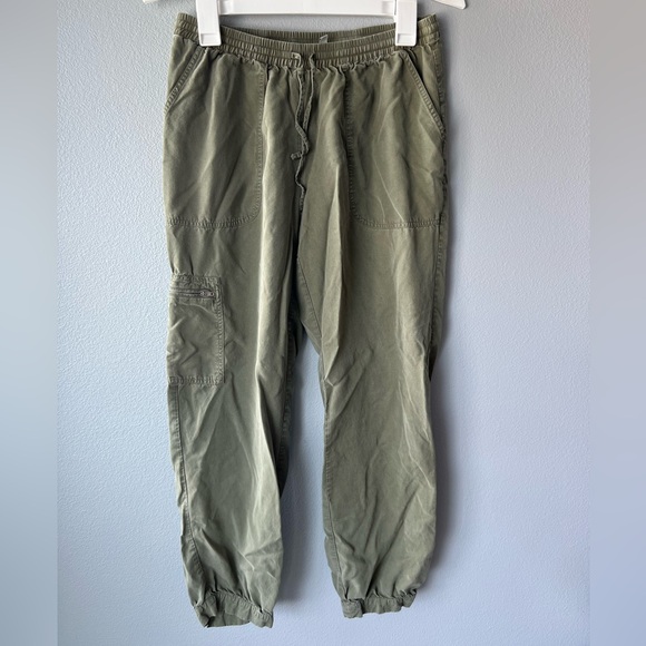 Sahalie army green 100% Lyocell cargo jogger pants Women’s sz 10 - Picture 1 of 5